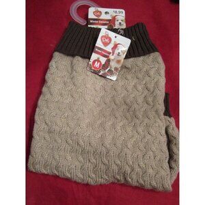 Pet Central Dog Winter Sweater Brown Sweater Medium M